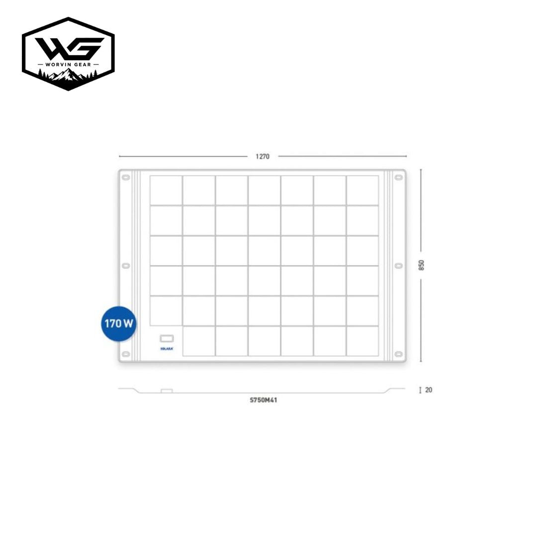 Painel solar Fusion de 170 Wp para VW T5 e VW T6.1 Califórnia