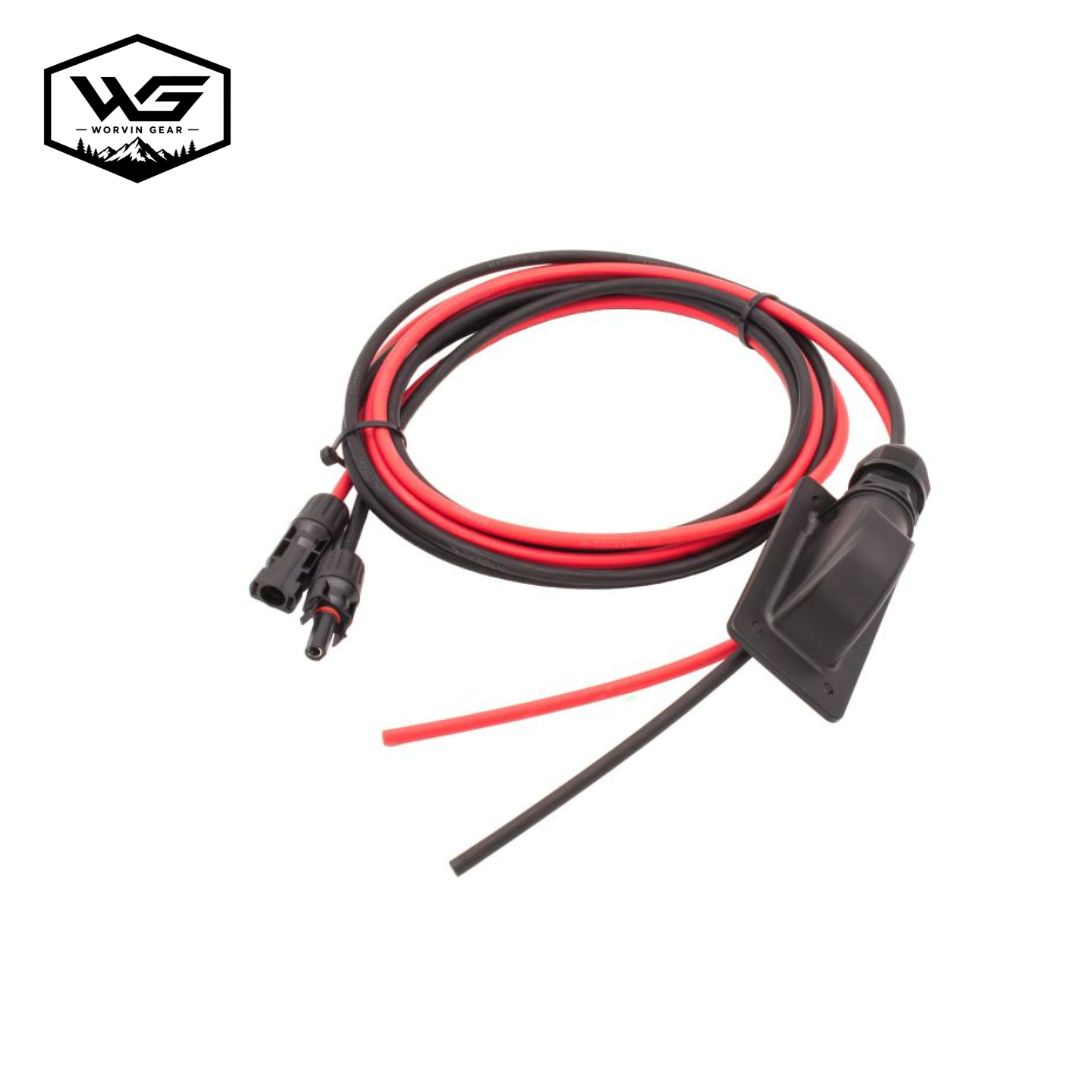 Sistema de passagem de cabos para telhado Sunsolid, incluindo cabo de ligação com conector MC4.