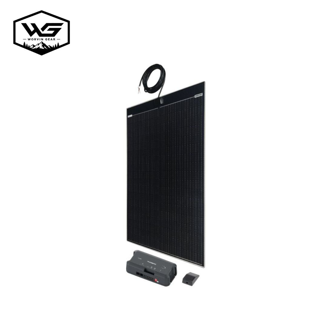 Kit completo para sistema solar, incluindo luzes planas e de teto, modelo SM-LFS, 130 W, em preto